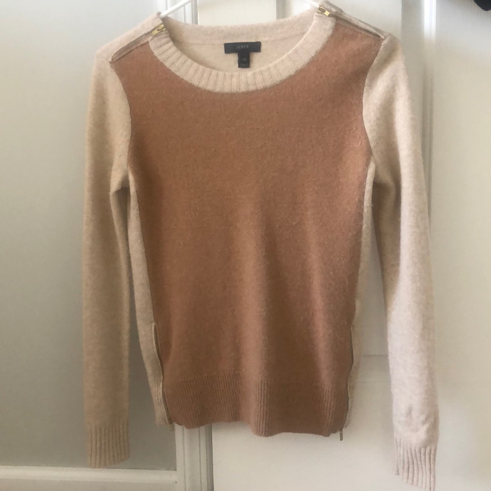 J. Crew Tan colorblock sweater